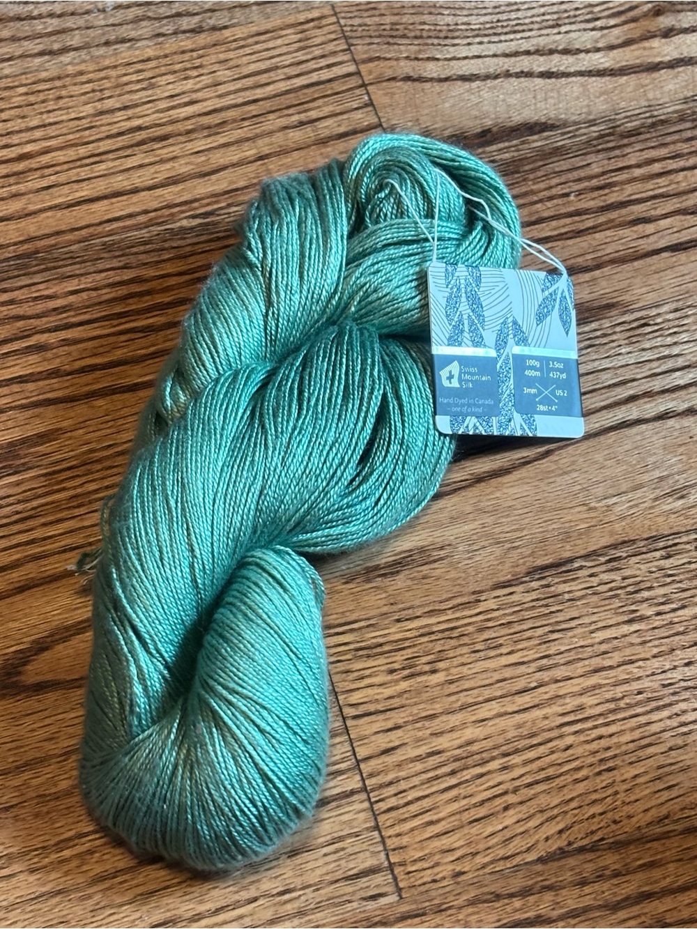 Hand Maiden Yarn Sea Silk 70% Silk 30% Seacell Jade Green Fingering Knitting